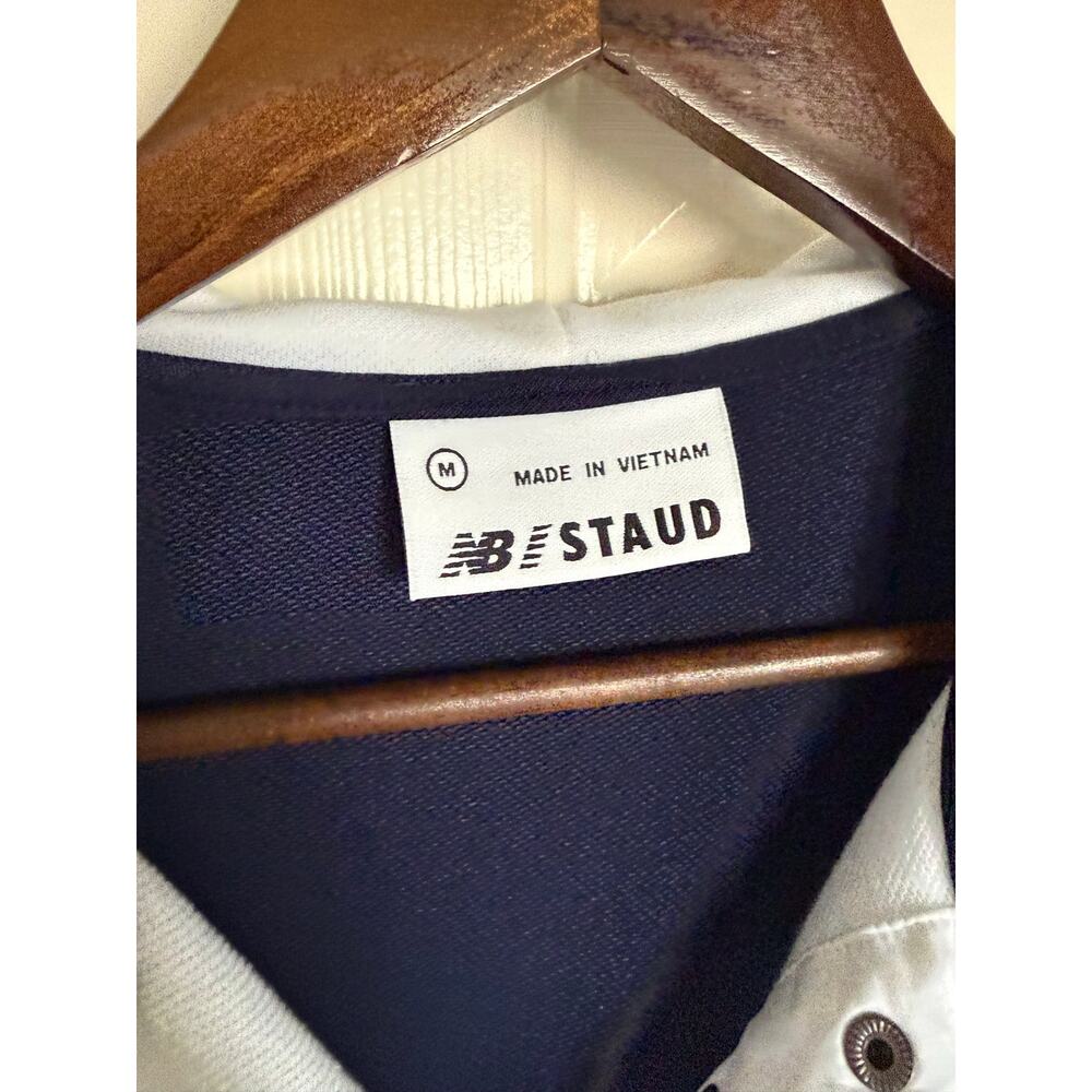 New Balance x Staud Pullover Colorblock Athletic Hoodie Navy Size Medium - Picture 4 of 7